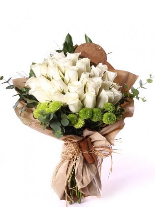 white rose bouquet